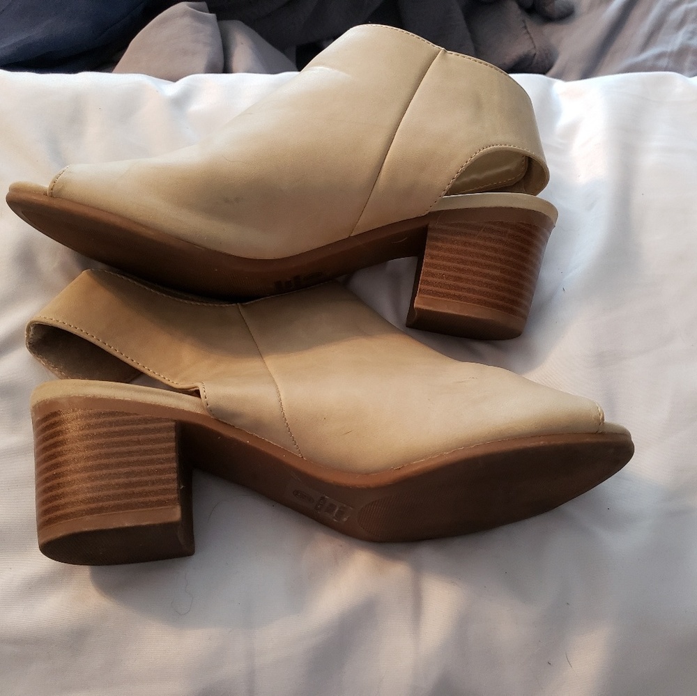 Peep toe bootie sandals